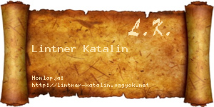 Lintner Katalin névjegykártya
